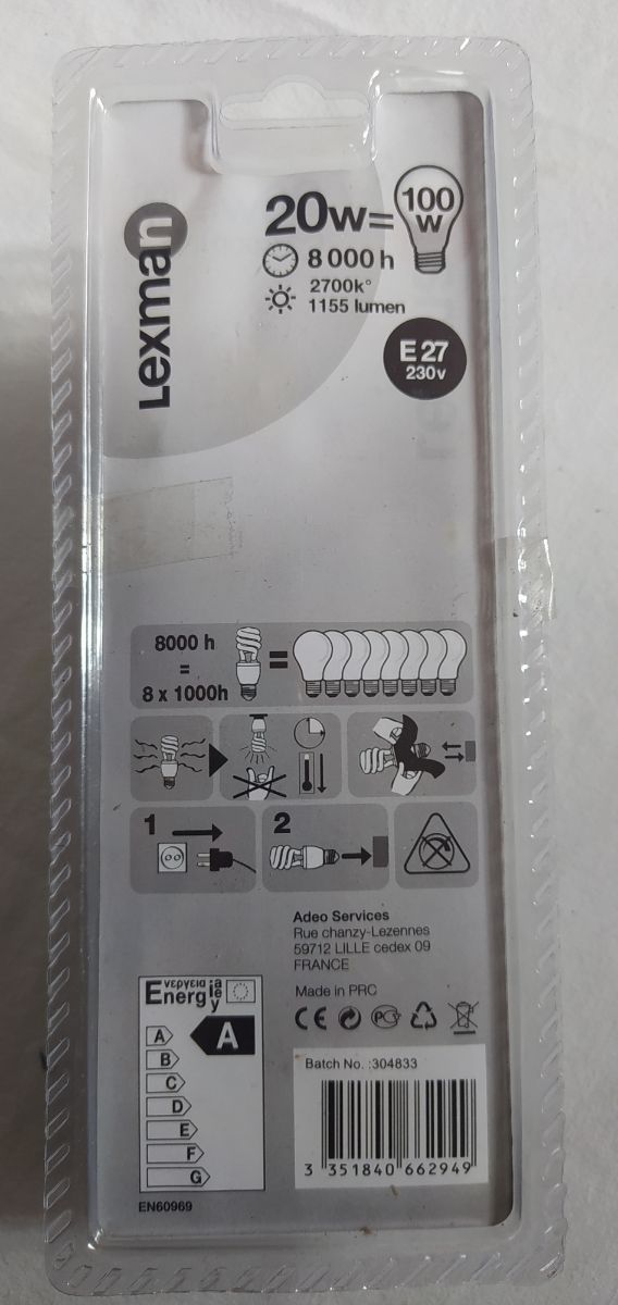 Bombilla de bajo consumo de 20W