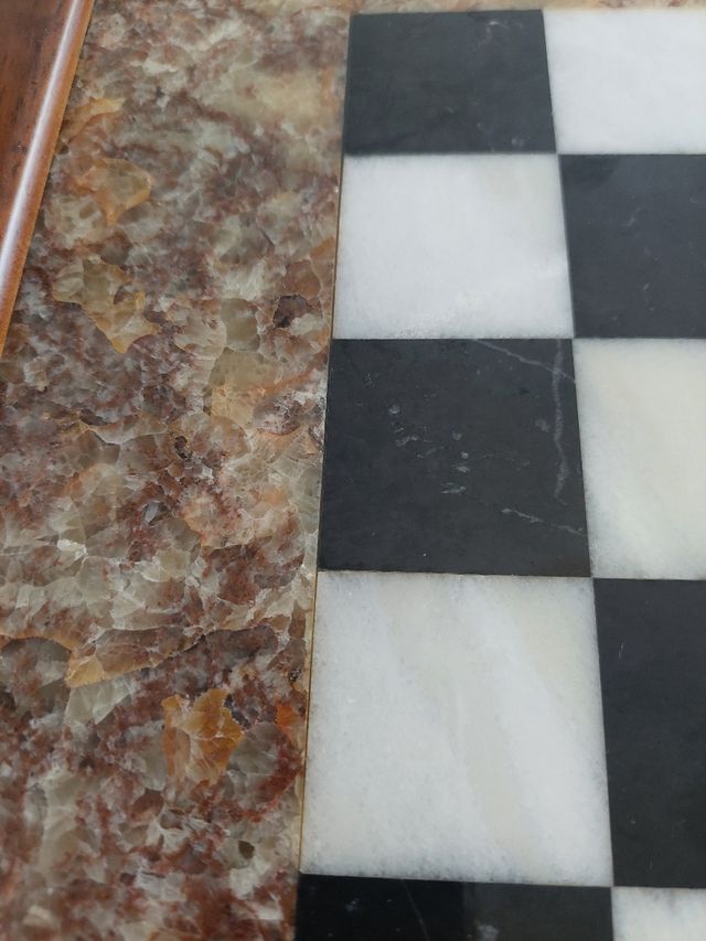 NUEVO .damero ajedrez mármol enmarcado 46×46