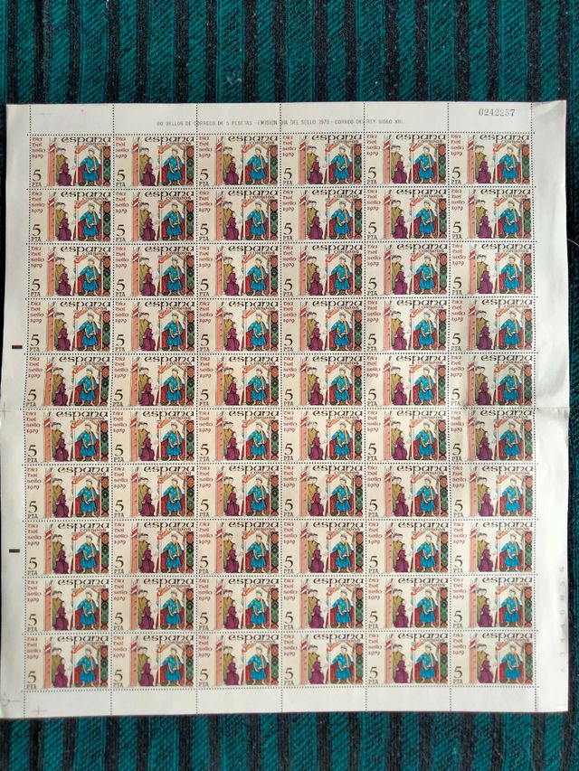Emisión día del sello 1979, correo del rey s. xiii