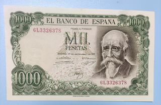 Billete de 1000 Pesetas de 1971, Echegaray, EBC 