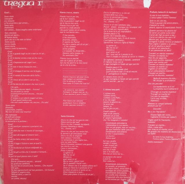 Vinile di Renato Zero: Tregua I