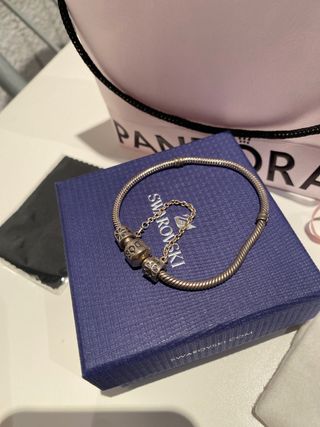 Pulsera Pandora plateada+charm tope