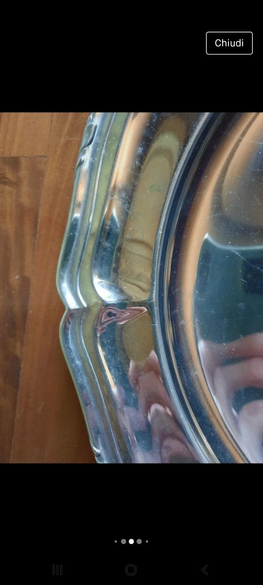 Vassoio rotondo in acciaio misura 32 x 32