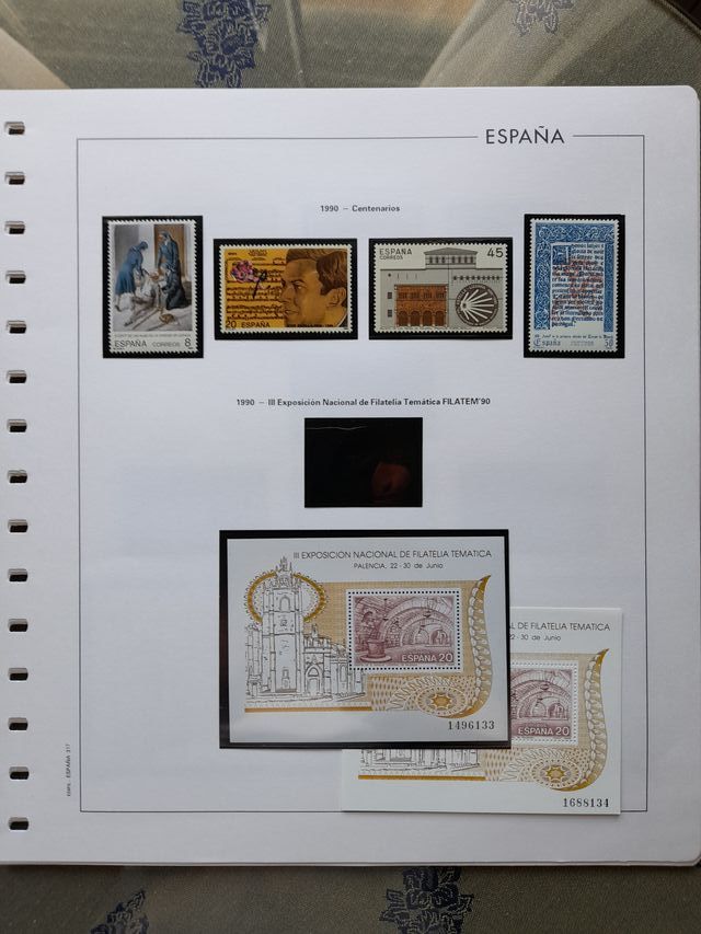 Sellos España 1990 hojas Edifil completo