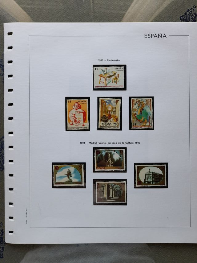 Sellos España 1991 en Hojas edifil completo