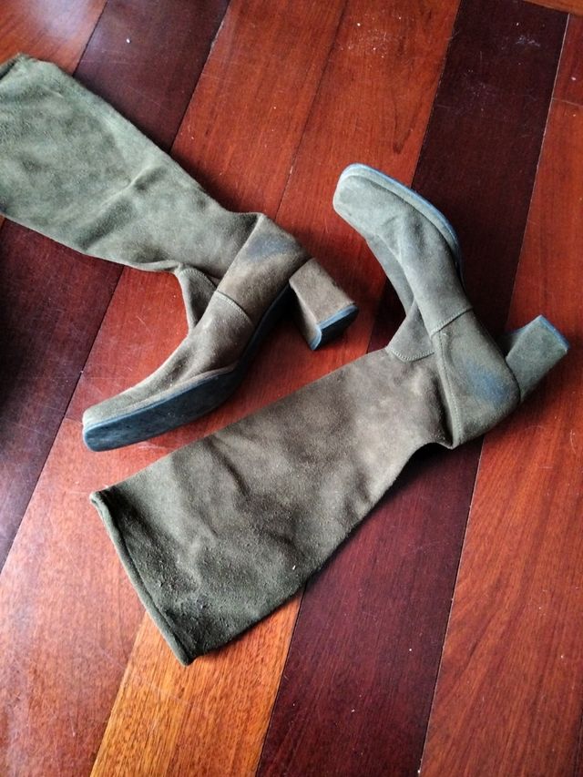 botas verde de licra