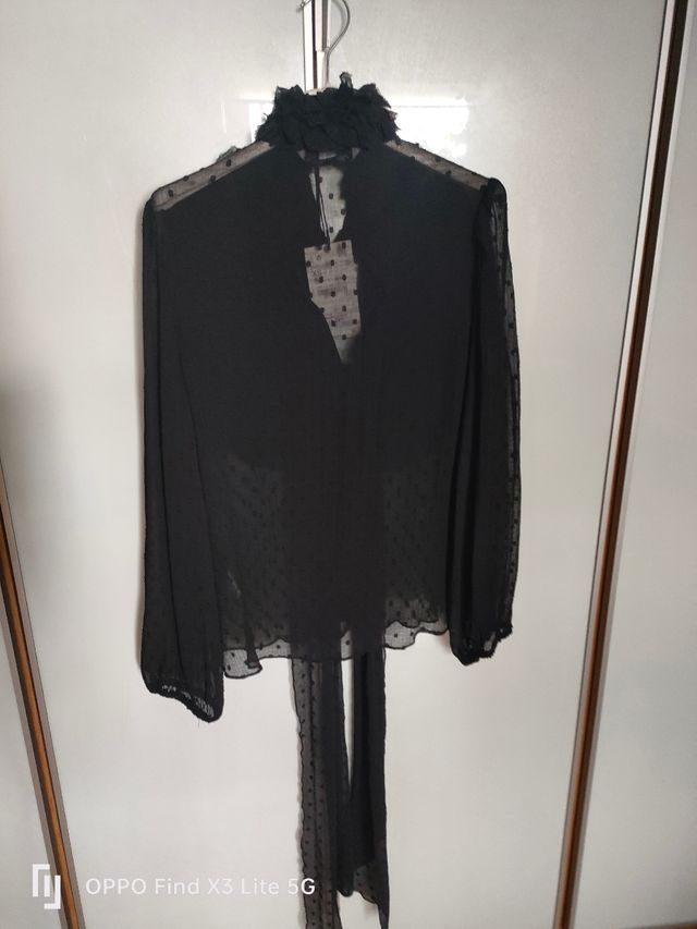 Blusa negra de encaje nueva de Zara S