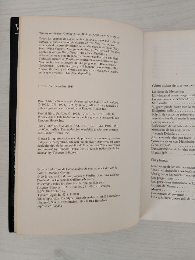 Cuentos sin plumas. Woody Allen
