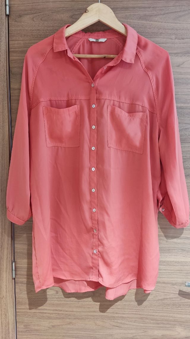 Camisa larga coral