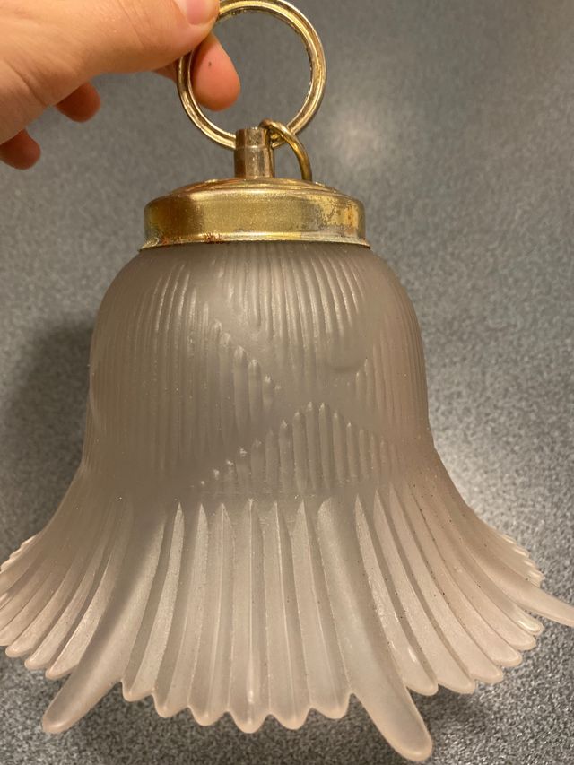 Lámpara cristal con enganche dorado