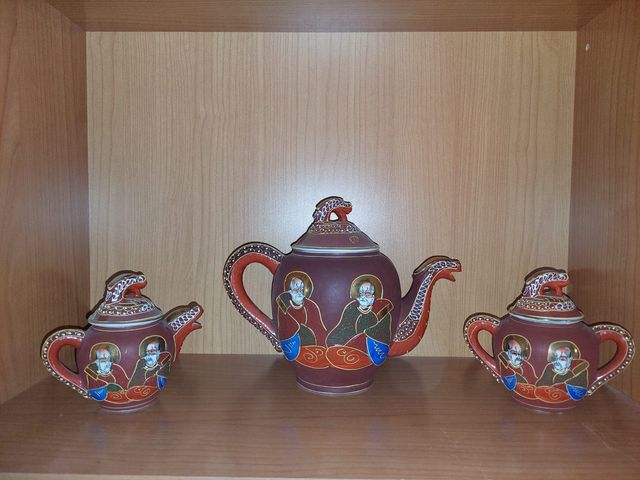 JUEGO TÉ PORCELANA JAPONES ARTESANAL