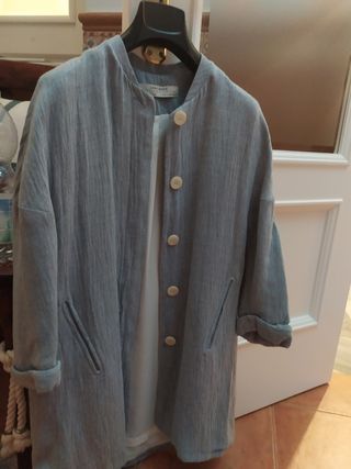 Chaqueta larga efecto vaquero