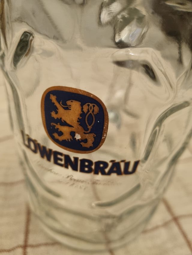 bicchiere boccale birra Löwenbräu grande da 1,2 lt