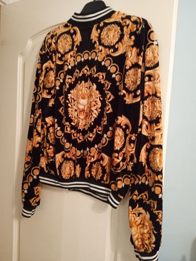 Bomber Print terciopelo 