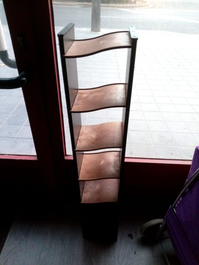 ESTANTERÍA DE PIE O PARED, MADERA COLOR NEGRO Y MA