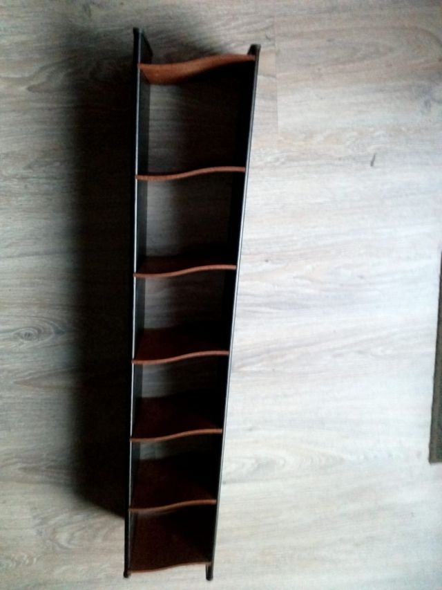 ESTANTERÍA DE PIE O PARED, MADERA COLOR NEGRO Y MA