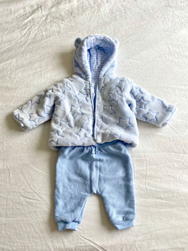 Conjunto abrigado azul claro - unisex