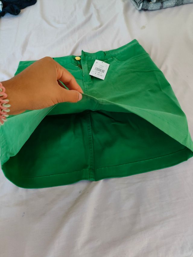 falda vaquera AMICHI verde