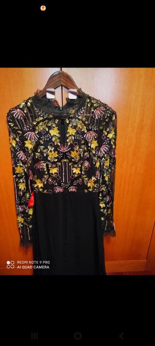 Vestido pedrería verde fiesta 