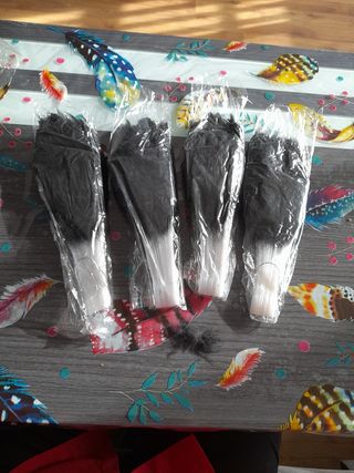 Abanico plumas lote 