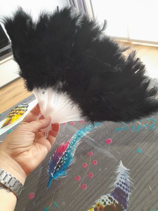 Abanico plumas lote 