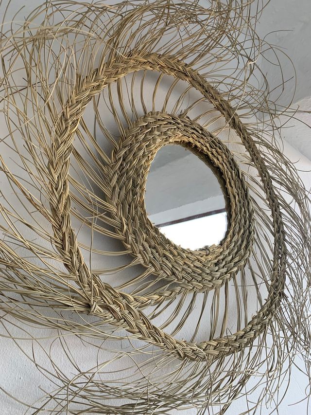 Espejo de Esparto/mimbre