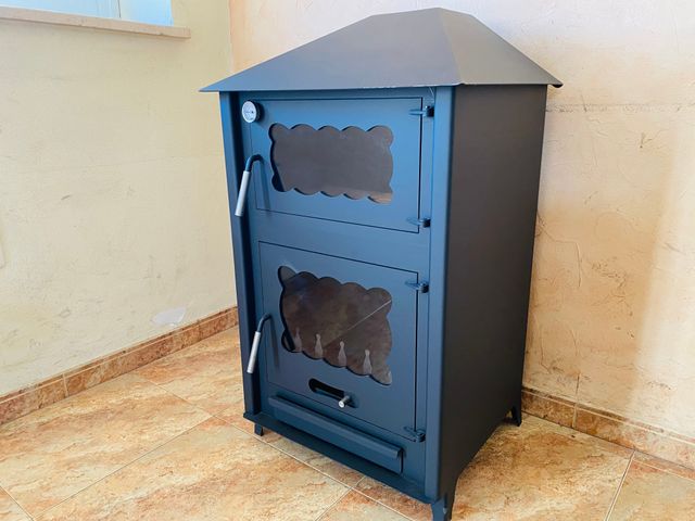Estufa de leña tipo campana con horno