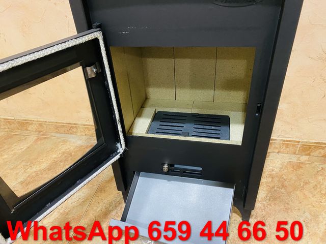 Estufa de leña con revestimiento 72x44x36