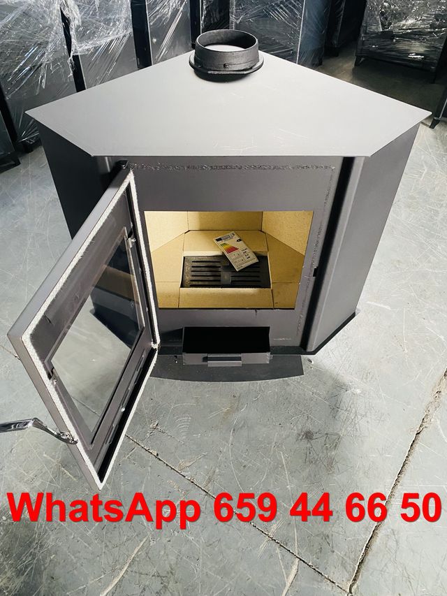 Estufa de leña rinconera 78x84x58
