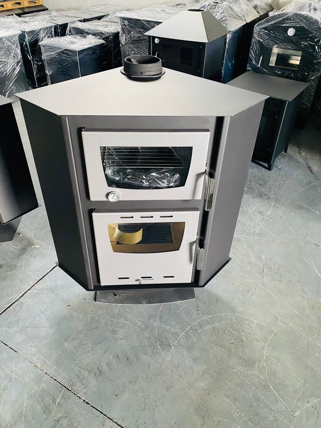 Estufa de leña de rincon con horno 98x93x65