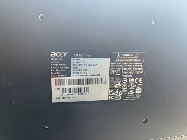 Monitor Acer X193HQ