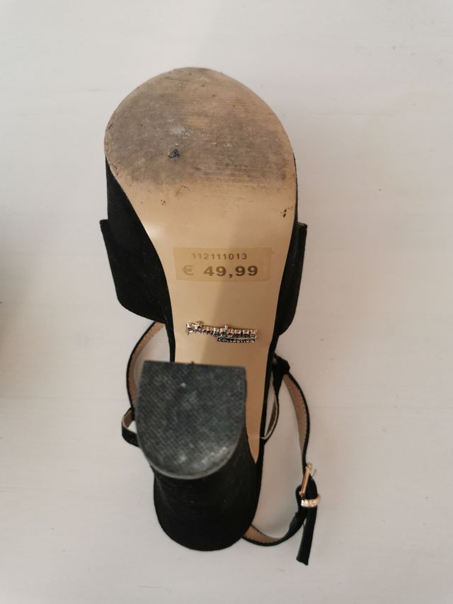 Scarpe nere decolleté con plateau