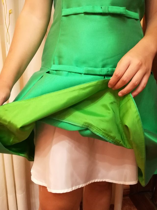 Vestido verde ceremonia Miguel de Luna