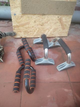 pesas rusas , pesa exagonal y  soportes de flexion