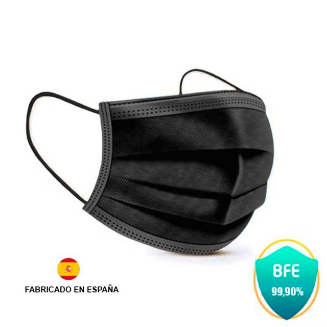 Pack 50 Mascarillas Quirúrgicas ProSafe negras