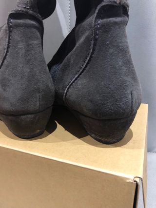 Botas altas de piel gris 40