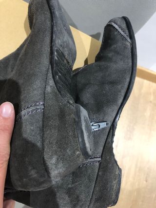 Botas altas de piel gris 40
