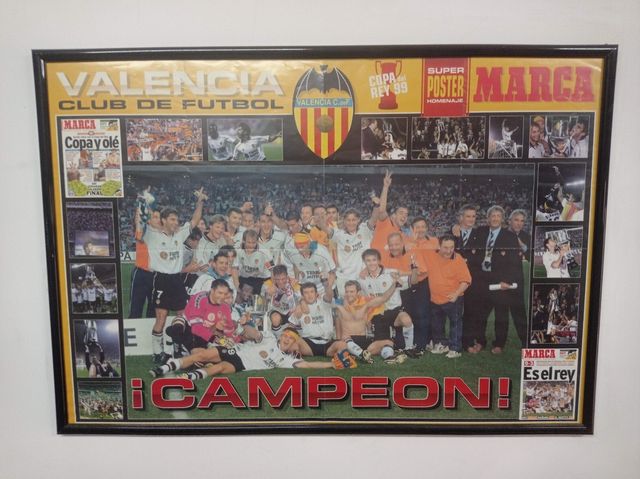 Cuadro enmarcado Valencia C.F copa del rey 1999 