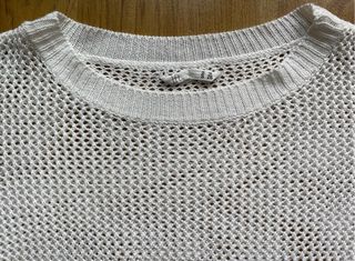 Jersey blanco calado troquelado marino rojo T.S