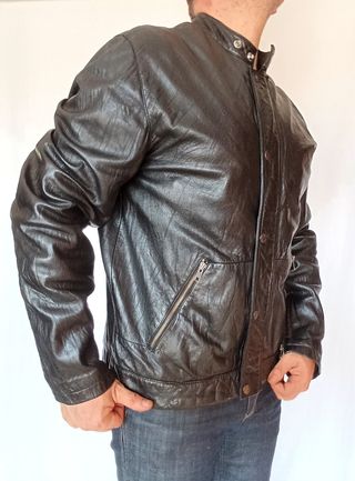 Cazadora cuero motera piloto Pepe. XL. Medidas ind