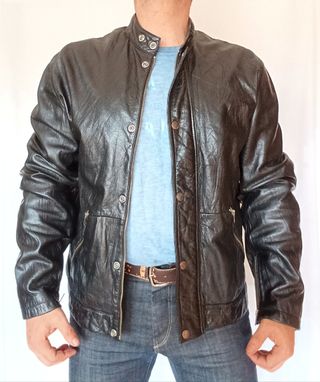 Cazadora cuero motera piloto Pepe. XL. Medidas ind