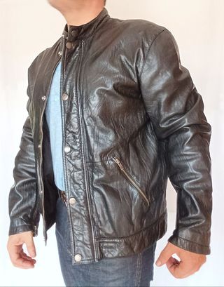 Cazadora cuero motera piloto Pepe. XL. Medidas ind