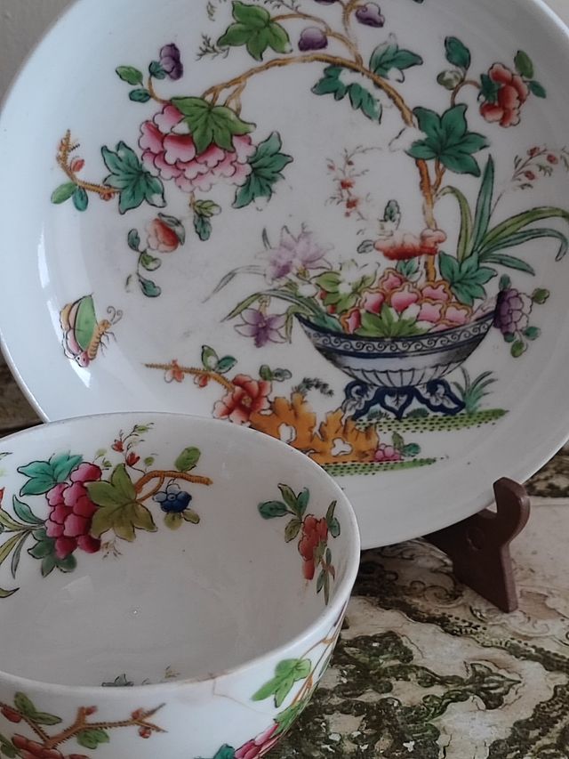 Minton Cuenco con Plato | Decoración China S.XIX