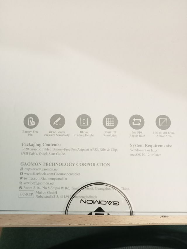 tablet de gráficos gaomon s620 NUEVA