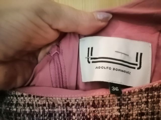 Vestido corto tirantes tejido tweed.