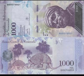 Lote x7 Billetes VENEZUELA 500 a 100.000 2016/2017