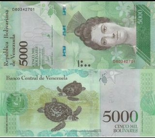 Lote x7 Billetes VENEZUELA 500 a 100.000 2016/2017