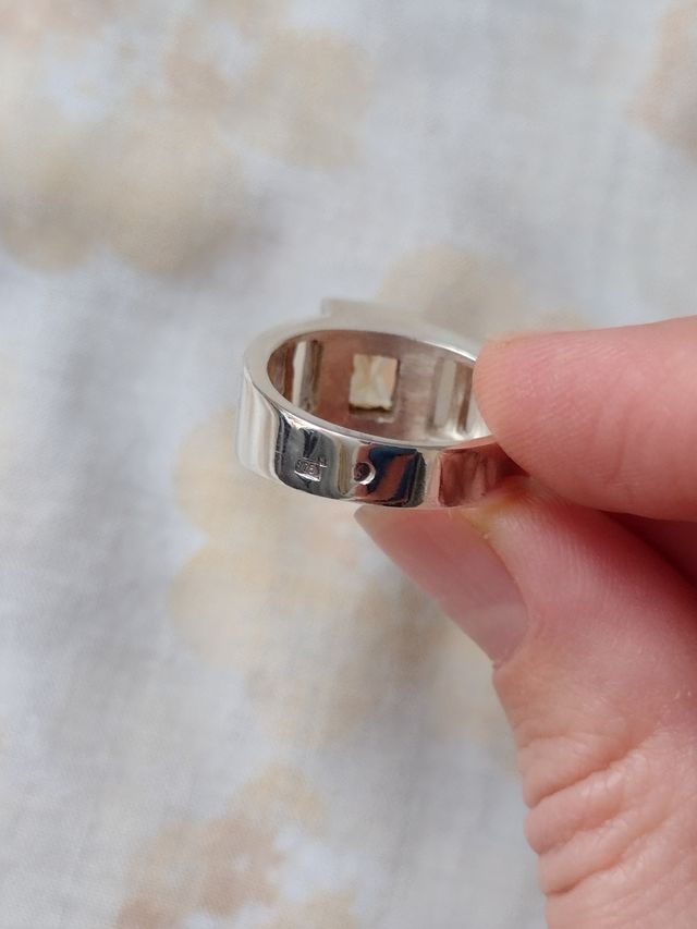anillo plata y citrino