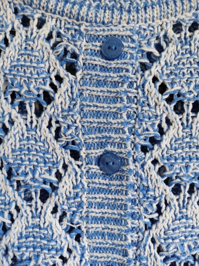 Jersey de pico Pepe Jeans punto azul y blanca T16.