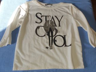 camiseta stay cool zara blanca talla L